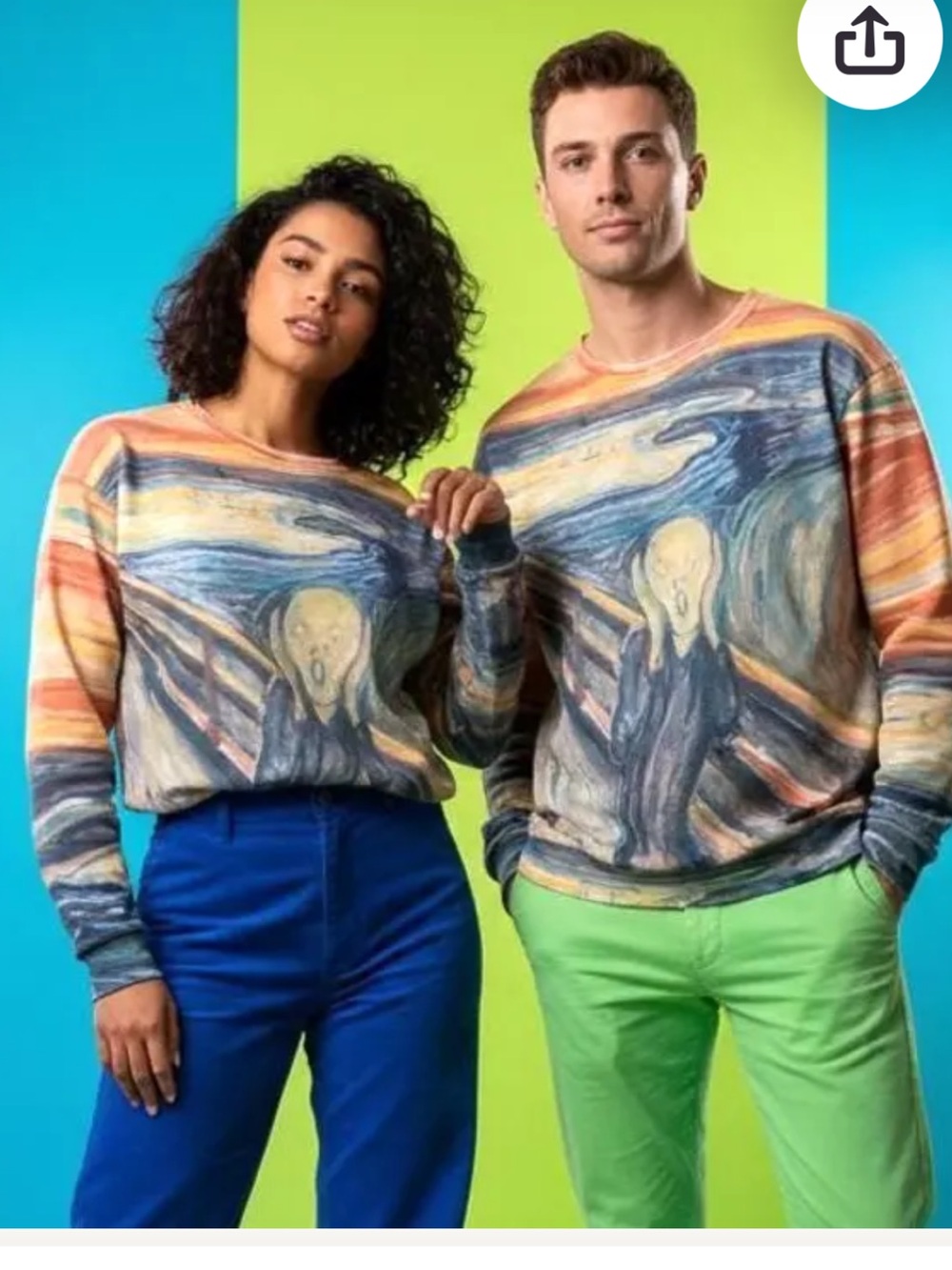 Edvard Munch. The scream unisex sweatshirt multicolor medium. Inspired Art Print